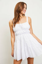 Load image into Gallery viewer, FRILL BUST TIERED DRESS: White
