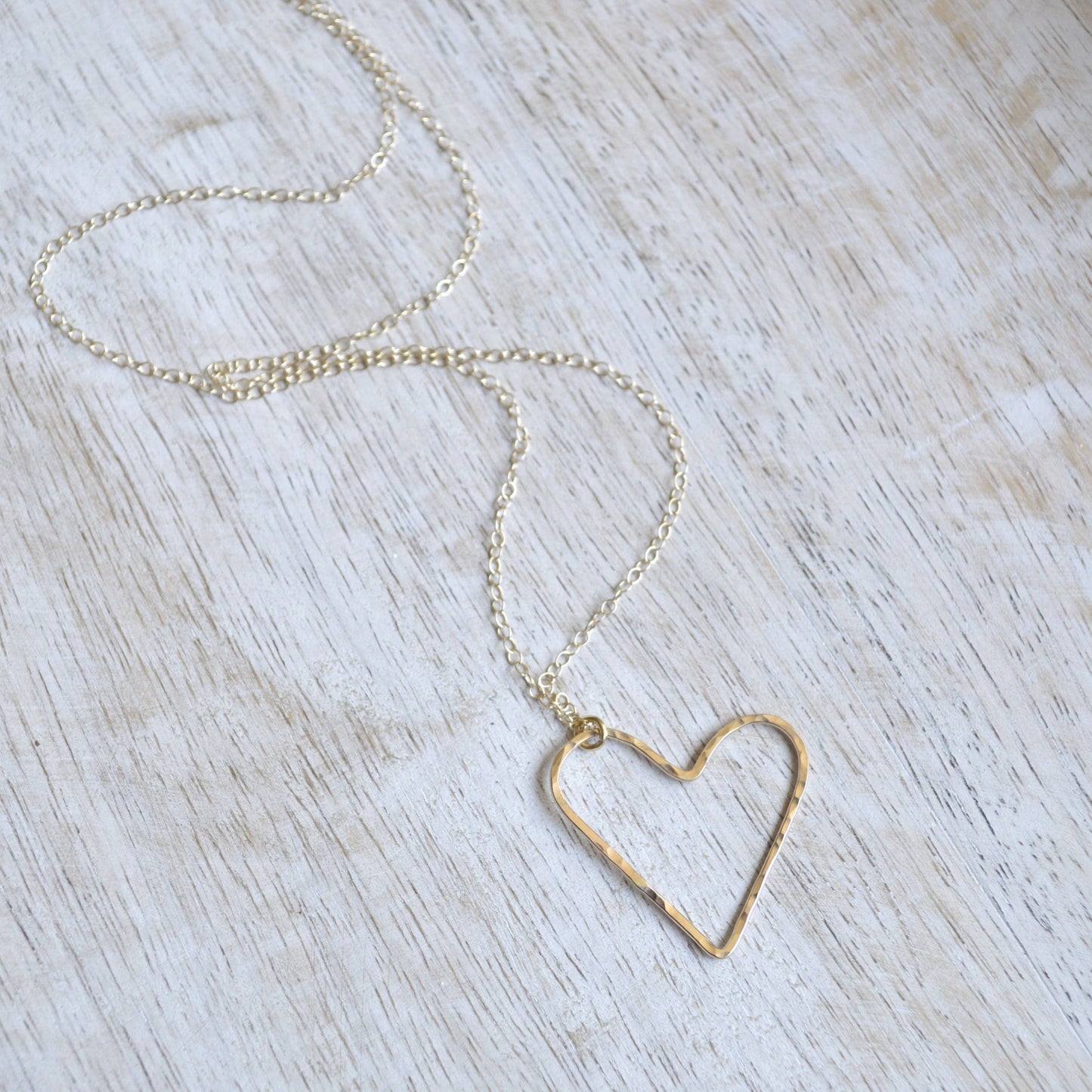 Floating Heart Necklace: 16 inches / Gold Filled