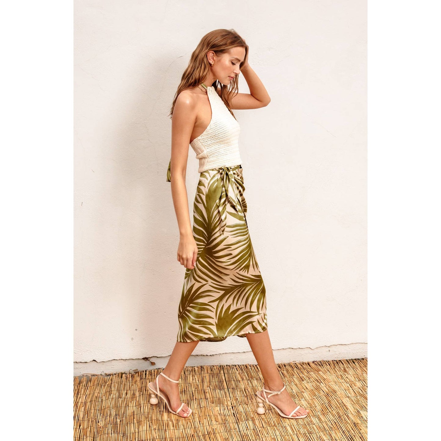 Tropical Adventures Sarong Wrap Skirt: PALM FRONDS / FS10826-P1619