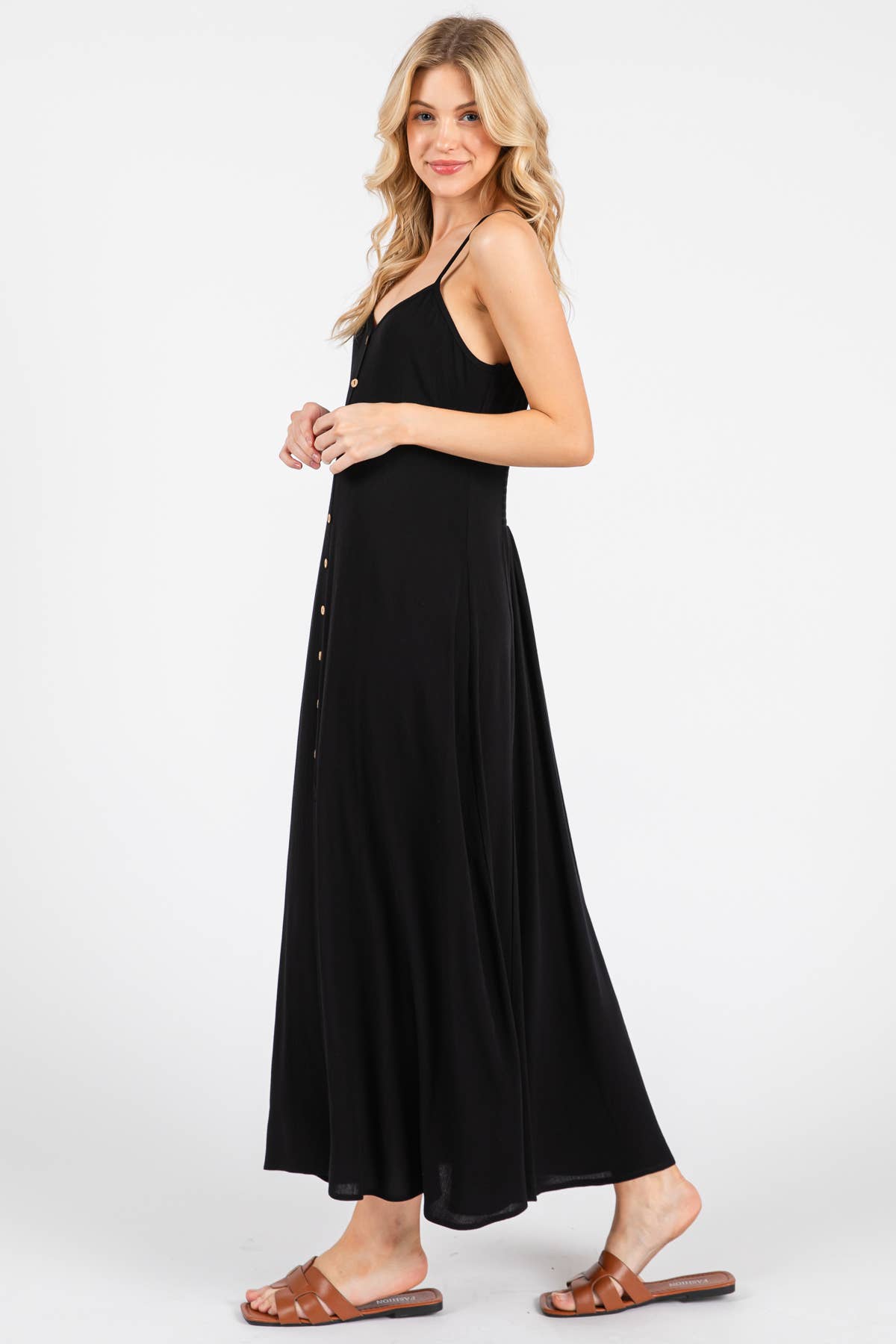 Heavy Gauze Flowy Dress - ND40209-HV: Vintage Olive