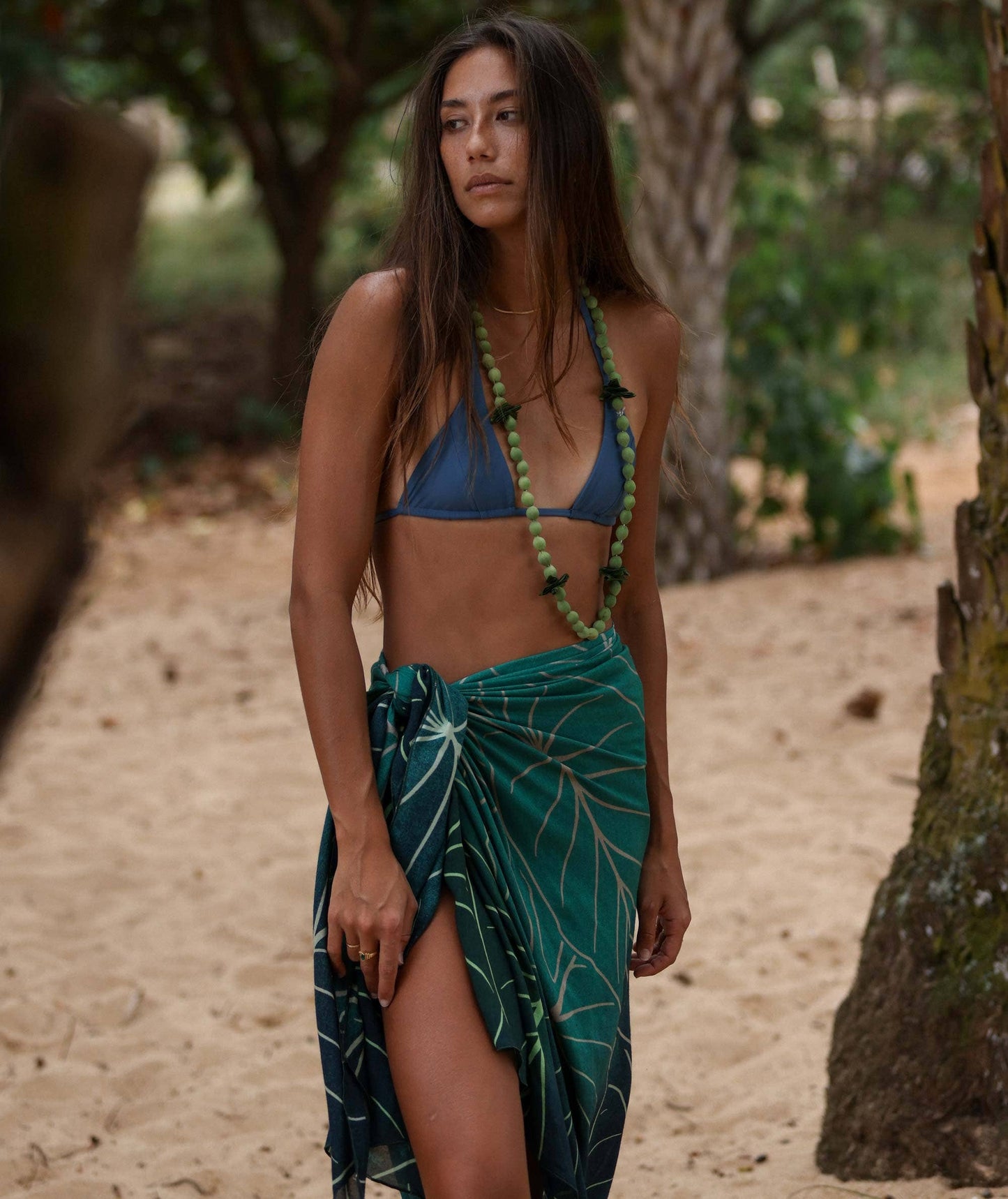 Kalo Pareo Sarong - Green: 67 x 43 in