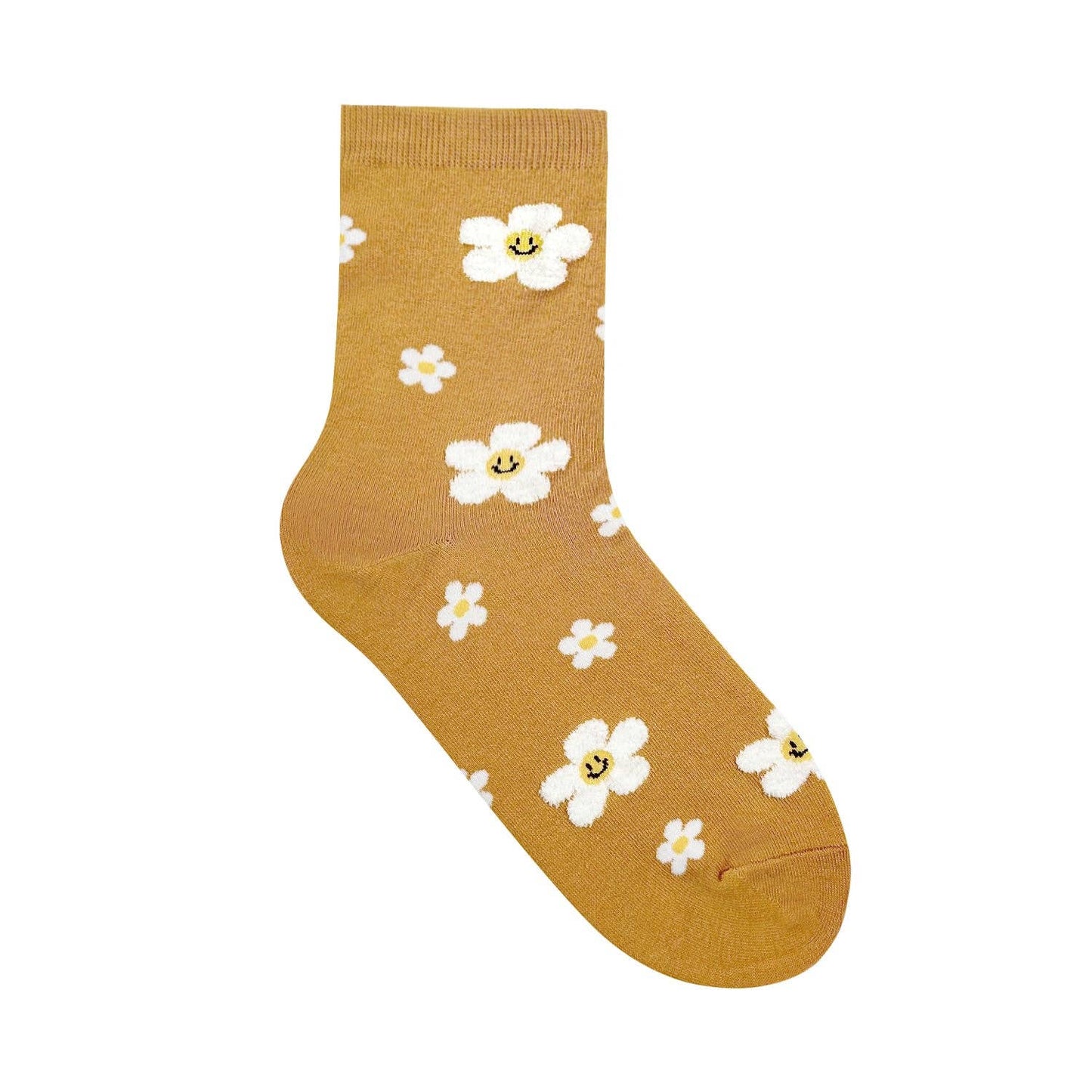 Women's Crew Fluffy Flower Socks: VW-L-034-2