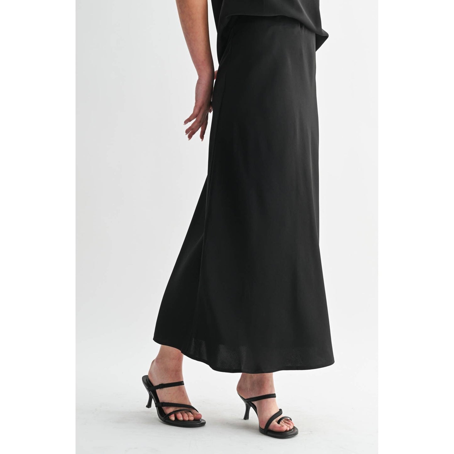 SOLID MAXI SKIRT: Brown / FS65099_4