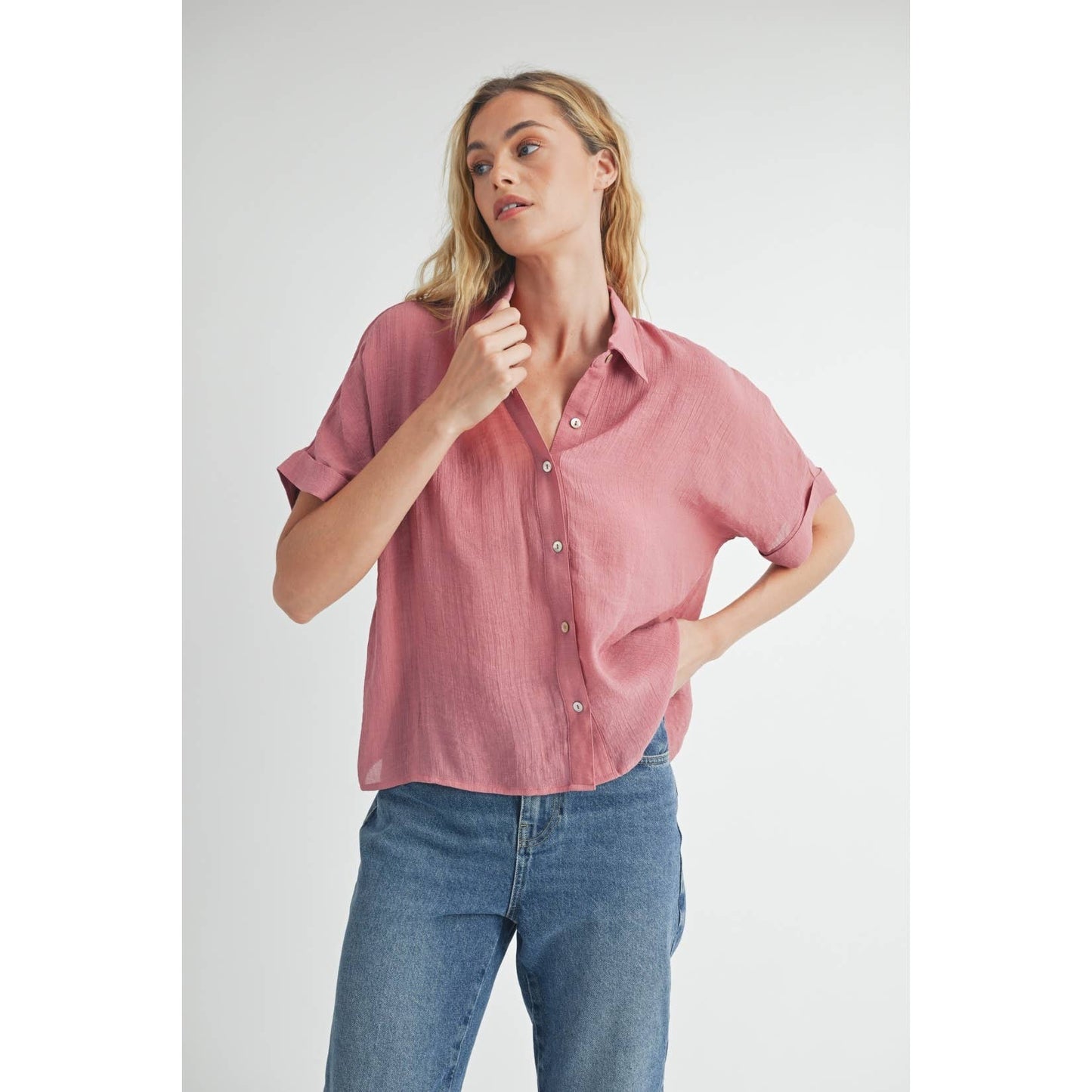SHORT SLEEVE COLLAR SHIRT: Azurite / FT62936