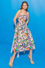 Load image into Gallery viewer, A printed poplin midi dress - ID20164: BLUE
