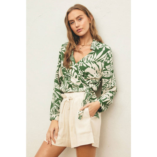 Sweet Summer Wrap Collared Shirt: IBIZA PALM / FT11600-P1460_3