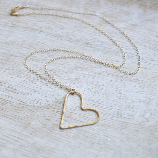 Floating Heart Necklace: 16 inches / Gold Filled