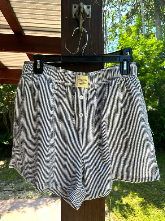 Everyday Boxer Shorts: Black Seersucker