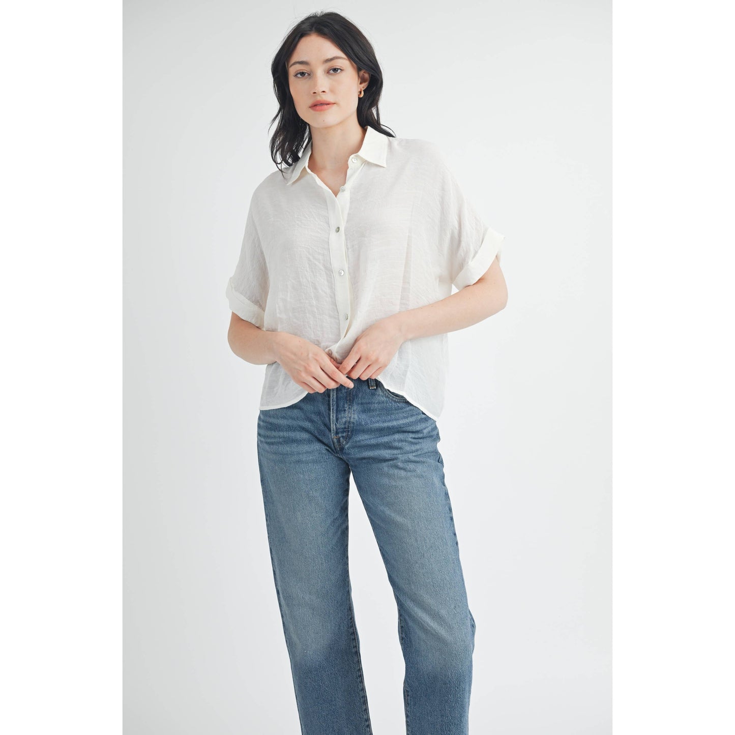 SHORT SLEEVE COLLAR SHIRT: Azurite / FT62936