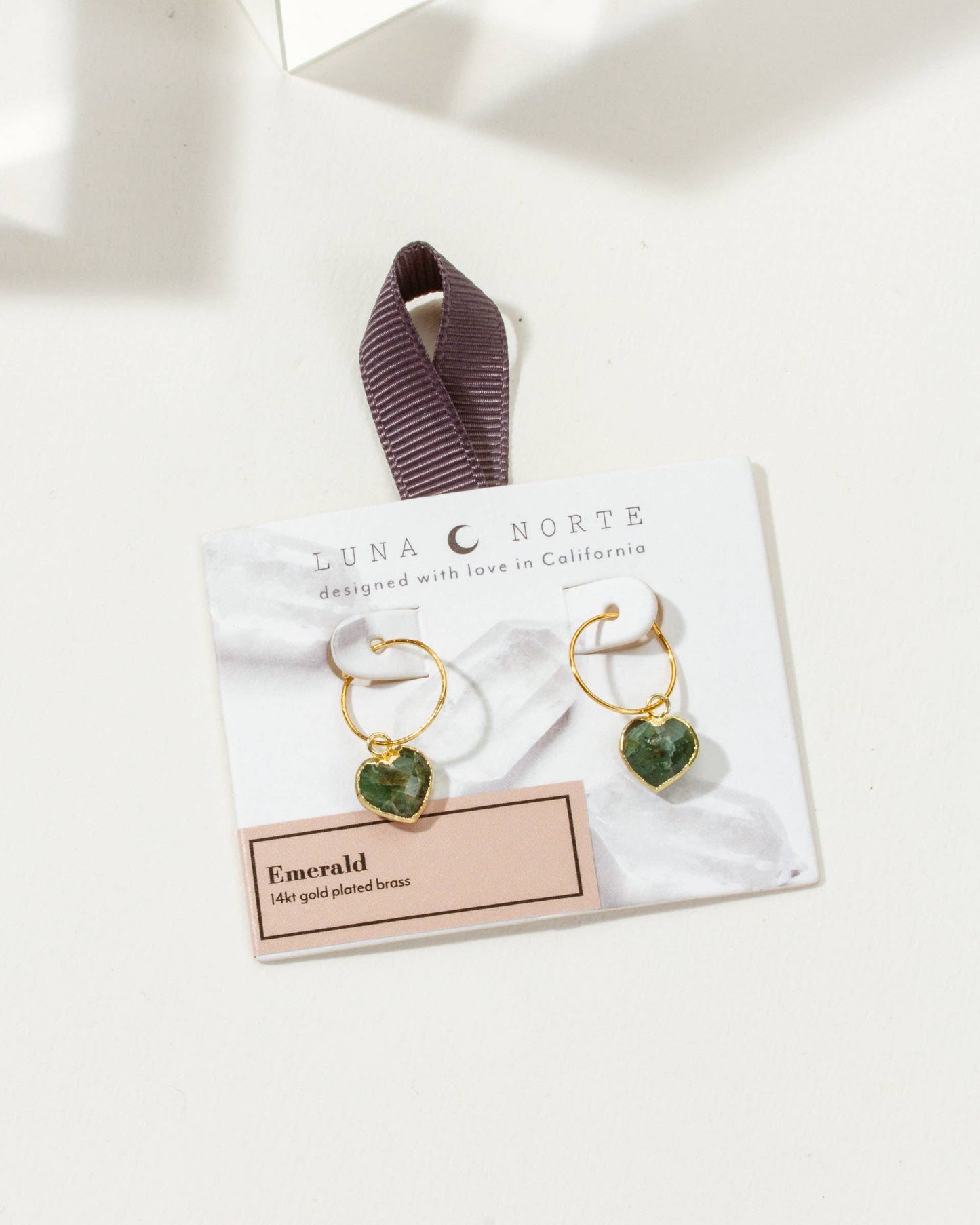 Conversation Heart Mini Hoop Earrings- Emerald