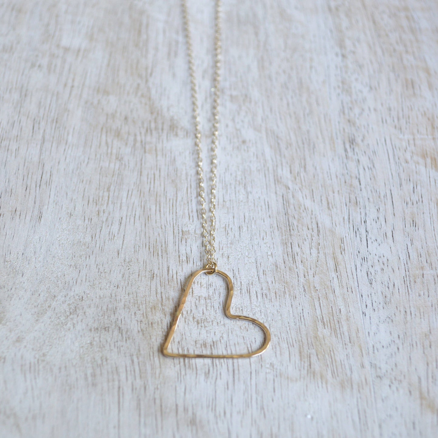 Floating Heart Necklace: 16 inches / Gold Filled