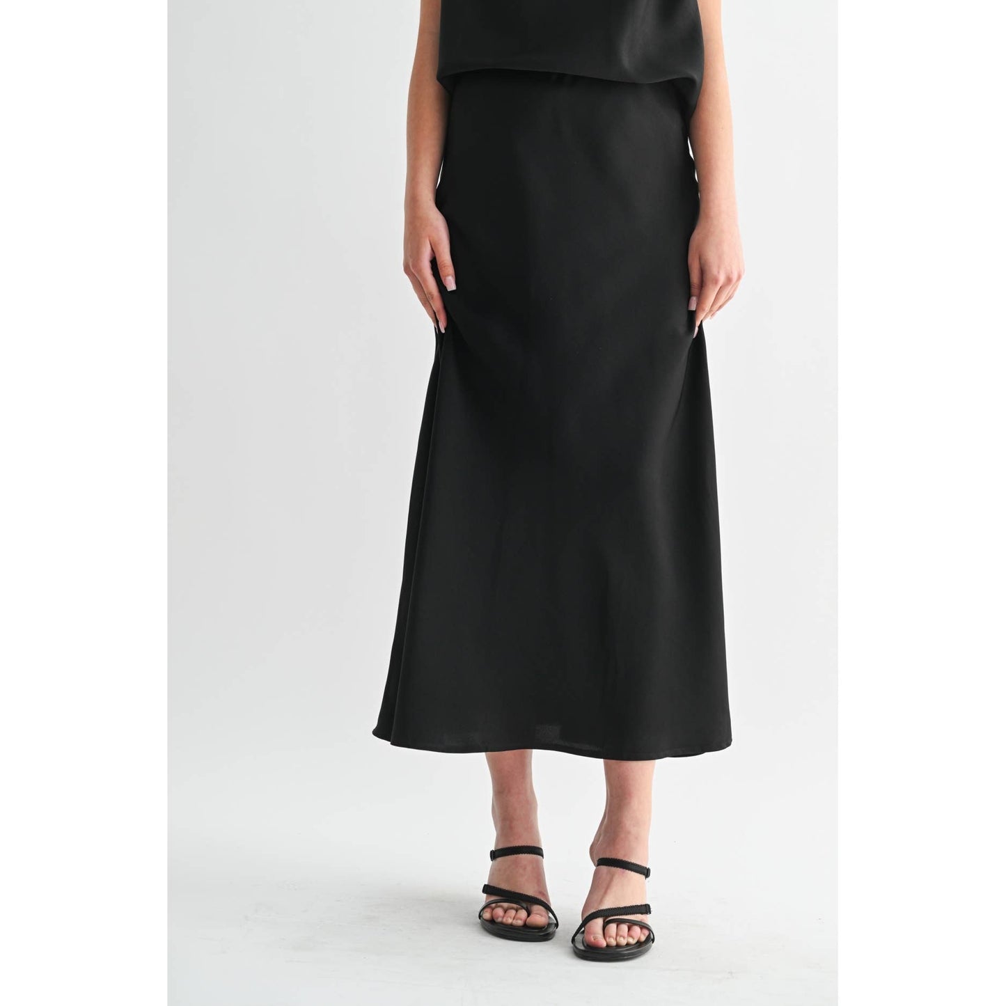 SOLID MAXI SKIRT: Brown / FS65099_4