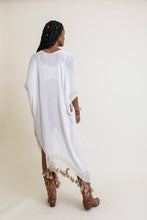 Load image into Gallery viewer, Longline Tassel Kimono: White
