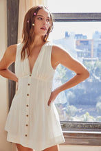 Load image into Gallery viewer, TRIM LACE DETAIL BUTTON UP DRESS White
