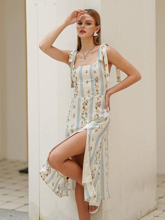 Sweet Floral Stripe Sundress: RP2421