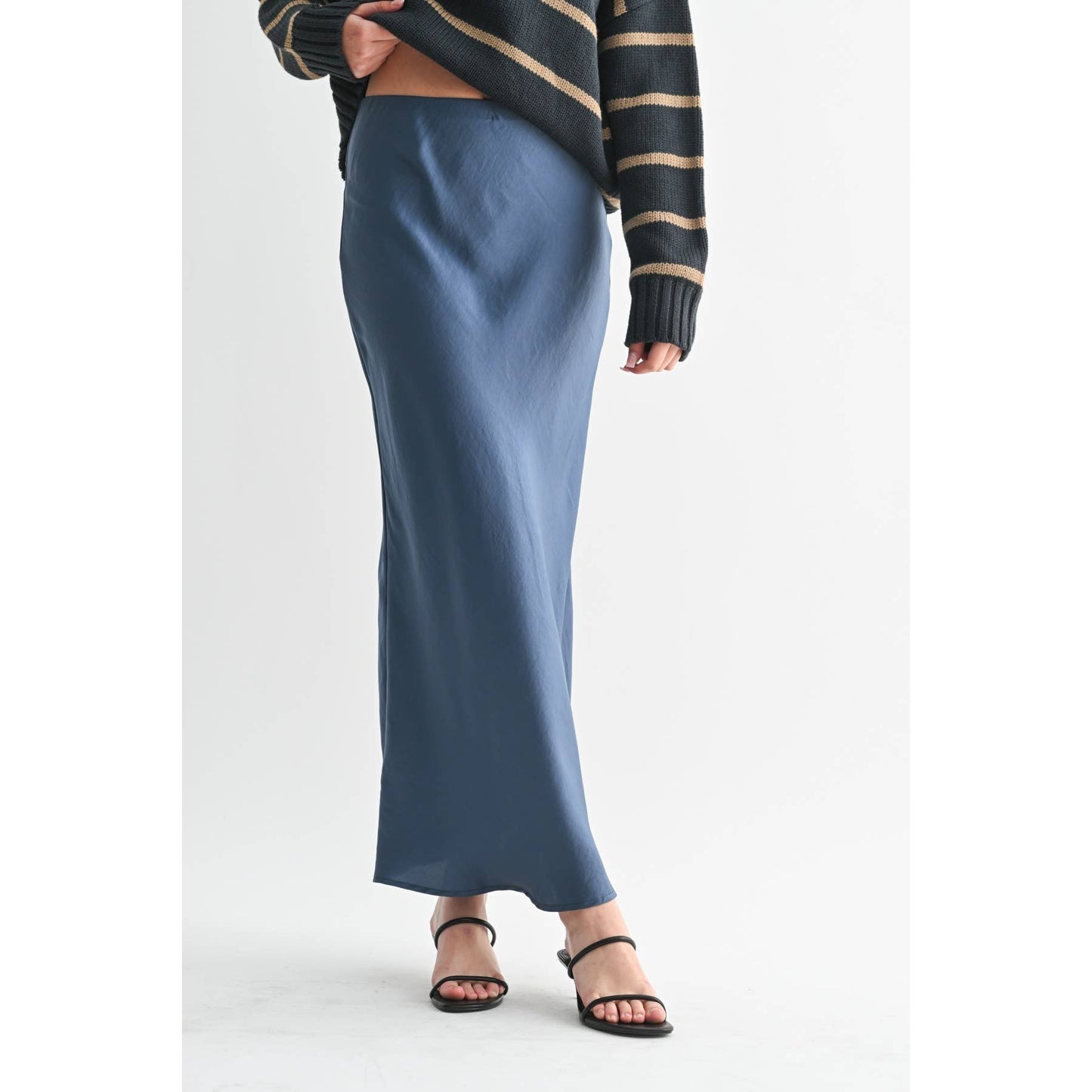 SOLID MAXI SKIRT: Brown / FS65099_4