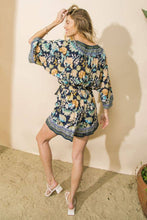 Load image into Gallery viewer, A printed woven romper-IP7372AZ: NAVY
