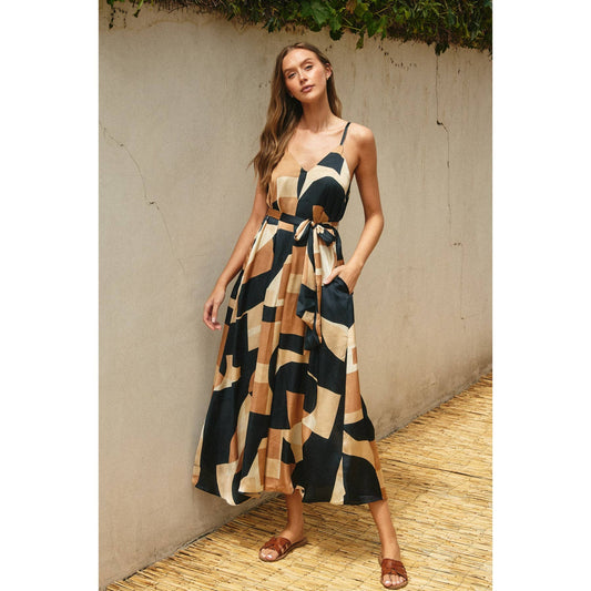 FD11448-P1715 First Class Extra Flared Dress: MIDNIGHT TAUPE