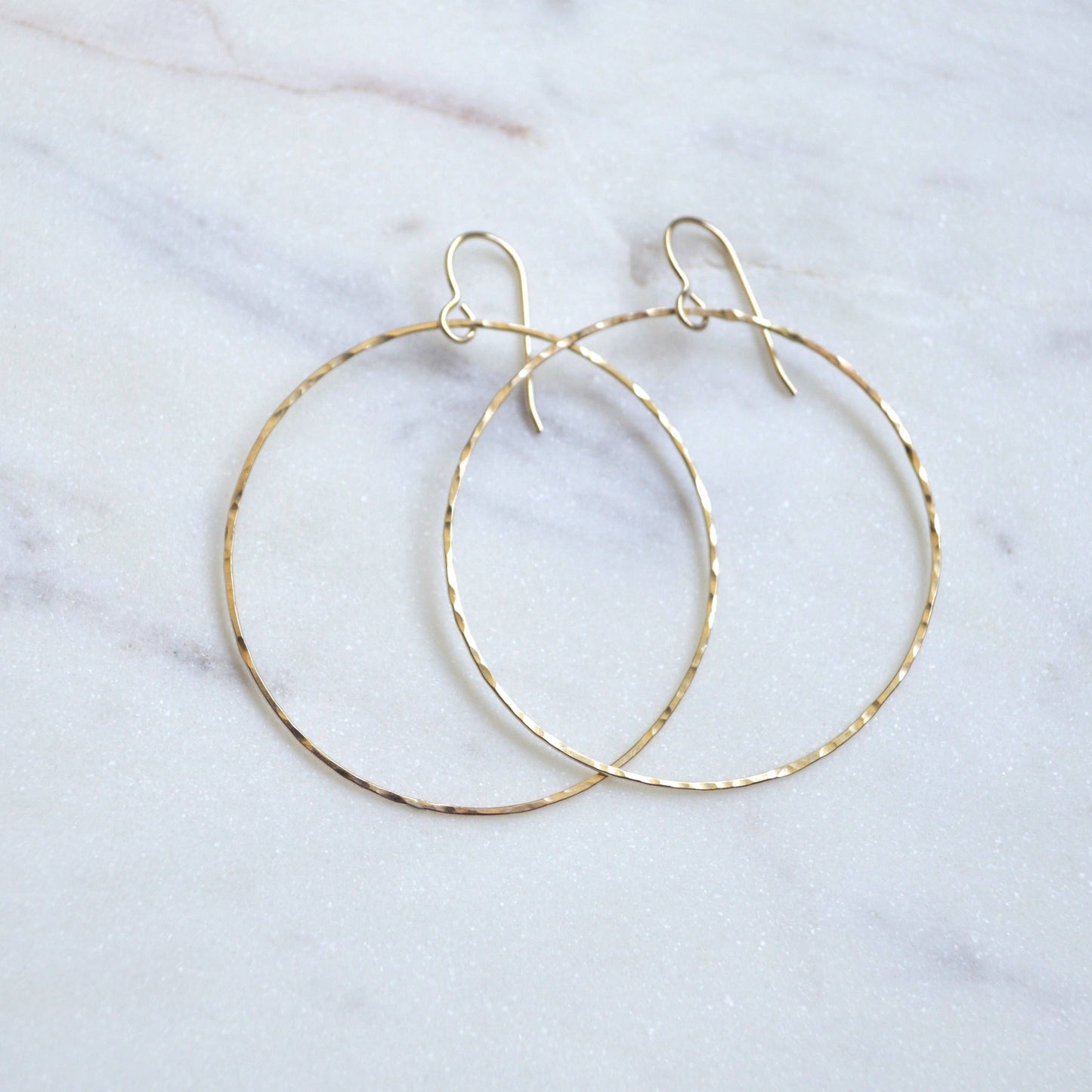 Hammered Hoops in Gold Filled