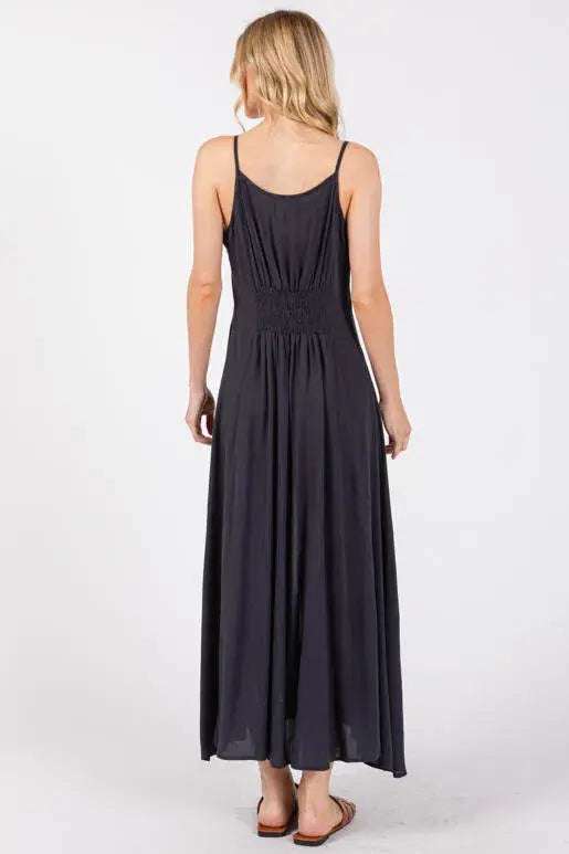 Heavy Gauze Flowy Dress - ND40209-HV: Vintage Olive