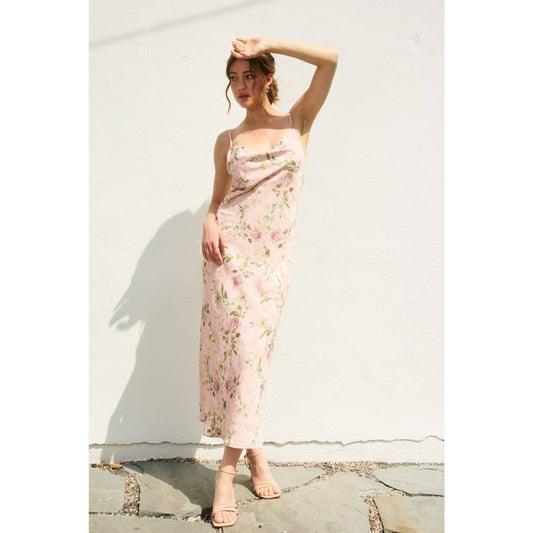 My Darling Cowl Neck Midi Slip Dress: BLUSH ROSE / FD5779-CP466