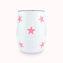 Load image into Gallery viewer, Wine Tumblers | Choose Your Color: Hot Pink Blush Flowers
