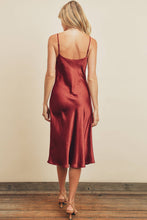 Load image into Gallery viewer, BURNT SIENNA - FD3760 Satin Bias Cut Slip Dress
