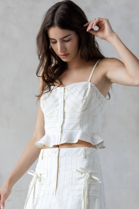 JT8149-IVORY BLUE STRIPE: IVORY/BLUE STRIPE