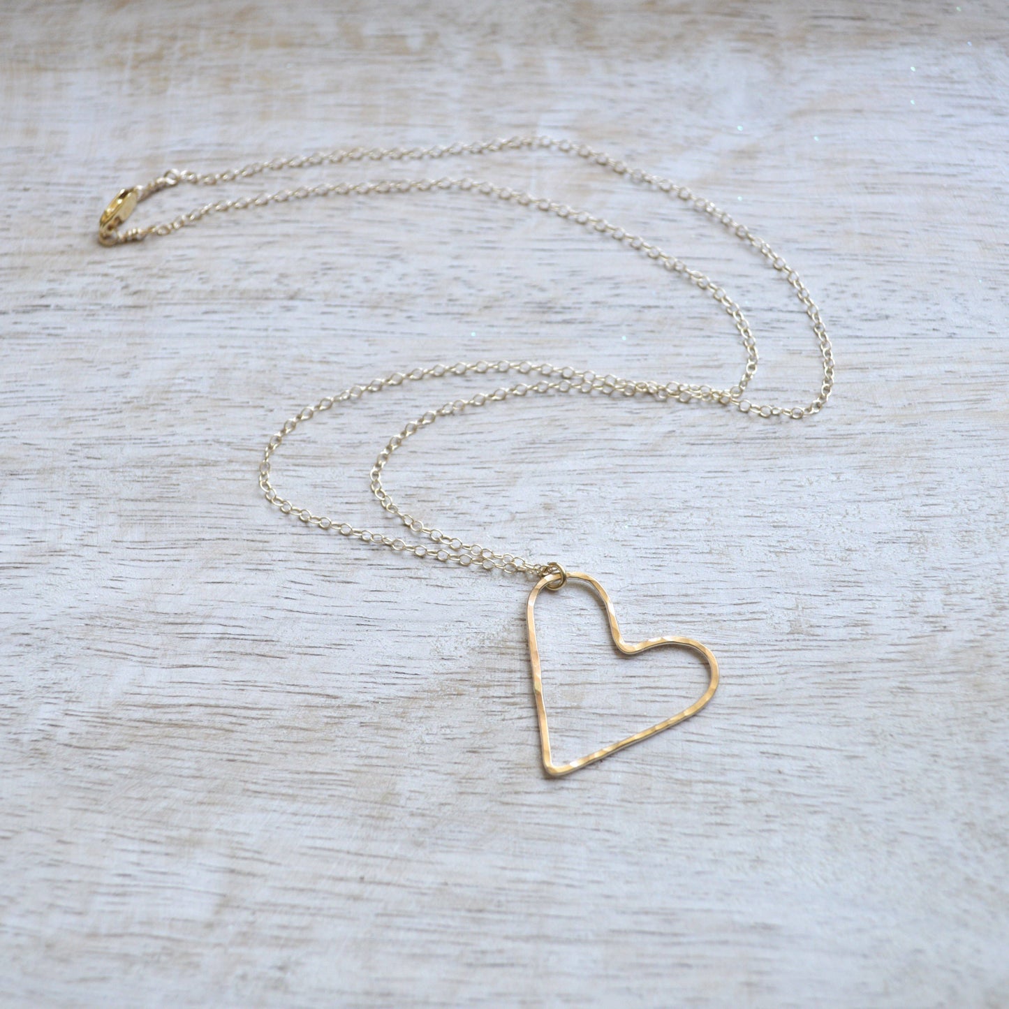 Floating Heart Necklace: 16 inches / Gold Filled