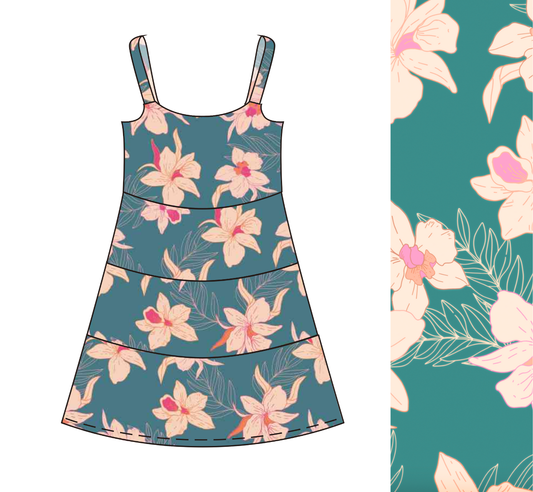 Ruby Dress in Isle Orchid (Teal): Yireh