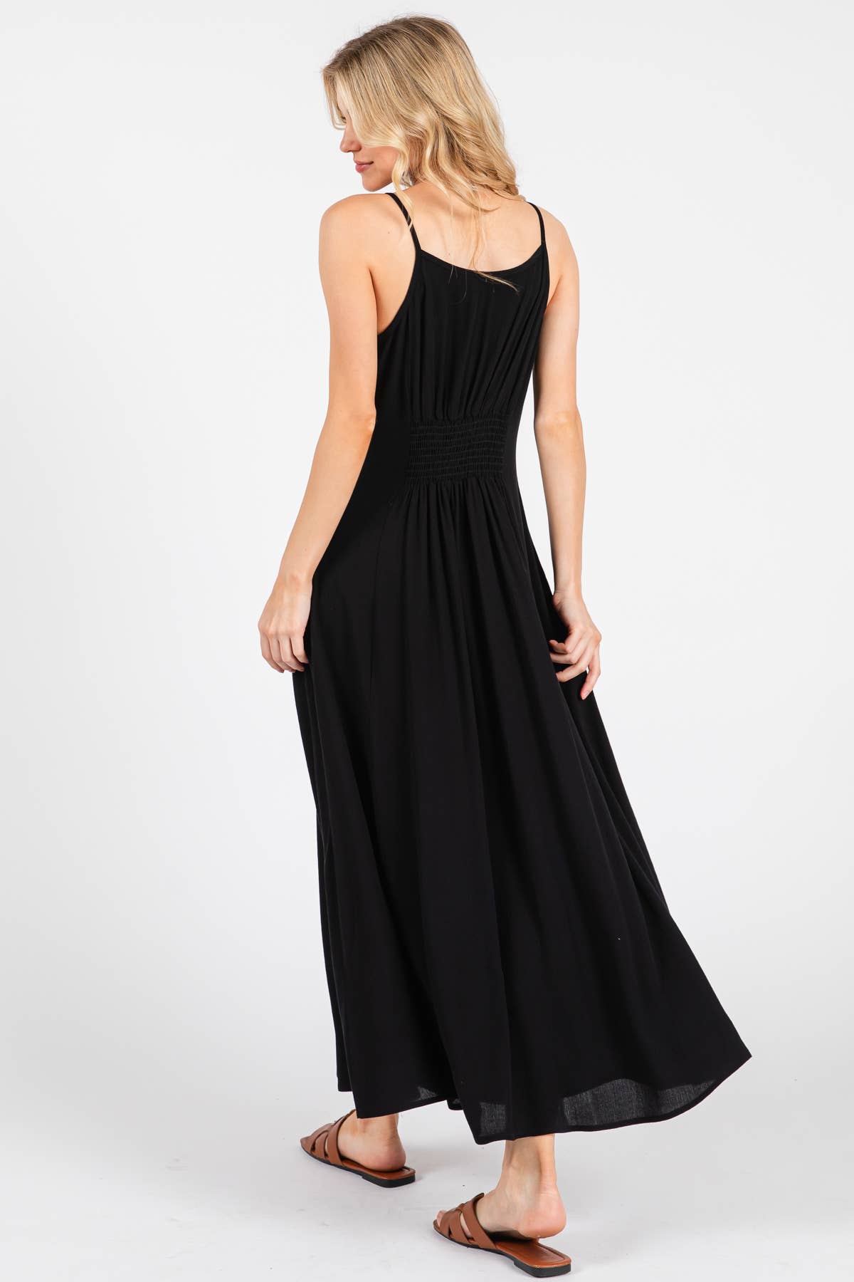 Heavy Gauze Flowy Dress - ND40209-HV: Vintage Olive