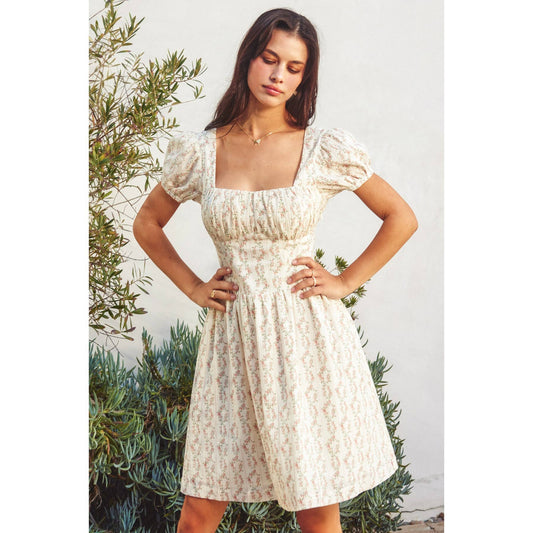 Feel The Heart Bustier Mini Dress: ROSE GARDEN / FD11697-CP496