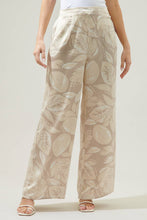 Load image into Gallery viewer, Gardenia Floral Wide Leg Pants: CHAMPAGNE-TAUPE / S
