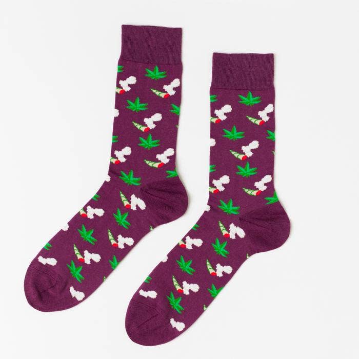 Men's Socks - Weed Crew Socks - Father's Day Stoner Gift