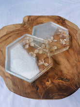 Load image into Gallery viewer, White Hydrangea Hexagon Coaster
