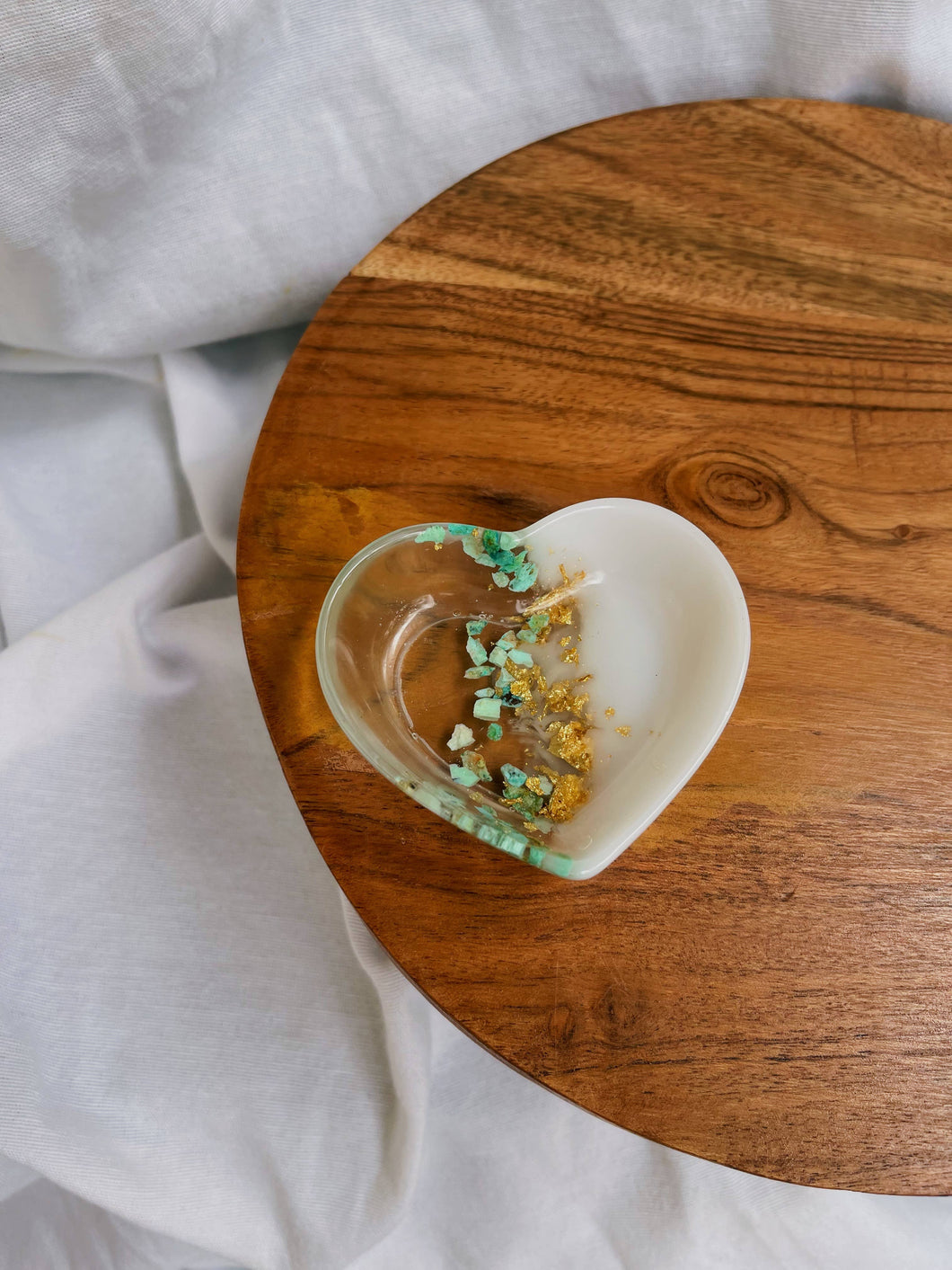 Heart Ring Dish with Turquoise Crystal