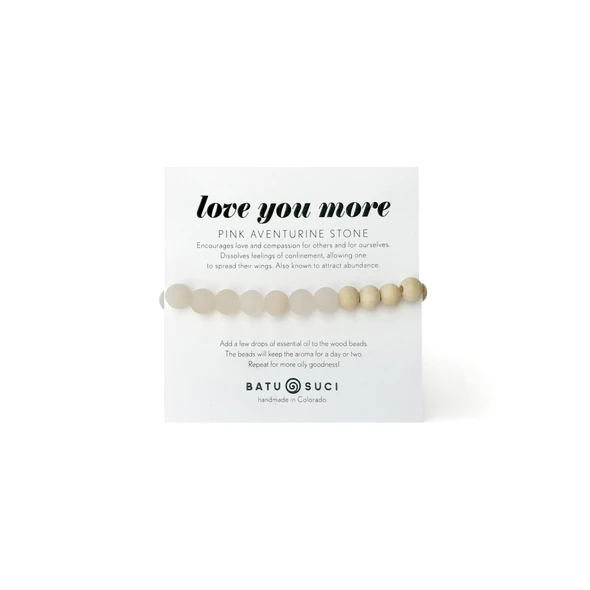 Love you More - Pink Aventurine - Diffuser Bracelet - Batu Suci Jewelry