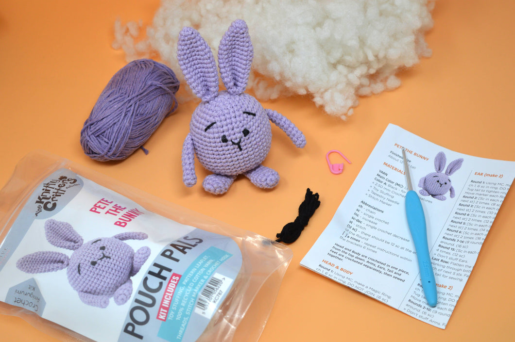 Knitty Critters - Pouch Pals - Pete The Bunny Crochet Kit