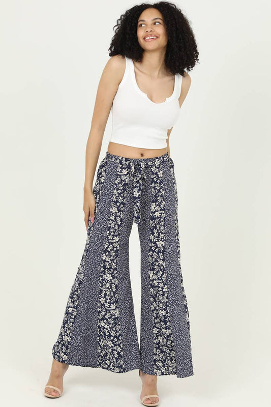 25S76-WA67-WA68 TWIN PRINT FLARE PANTS
