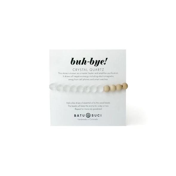 Buh-Bye! - Crystal Quartz - Diffuser Bracelet - Batu Suci Jewelry