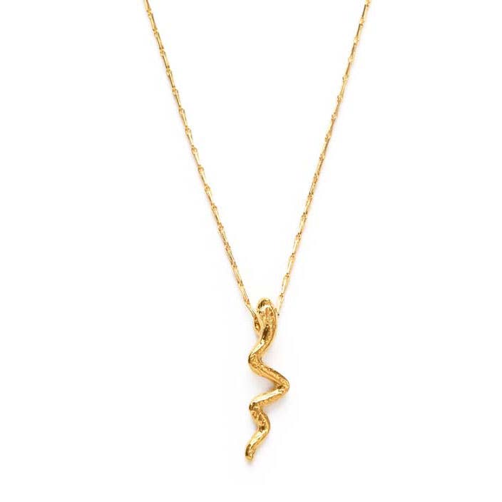 Tiny Gold Serpent Necklace (S6955)