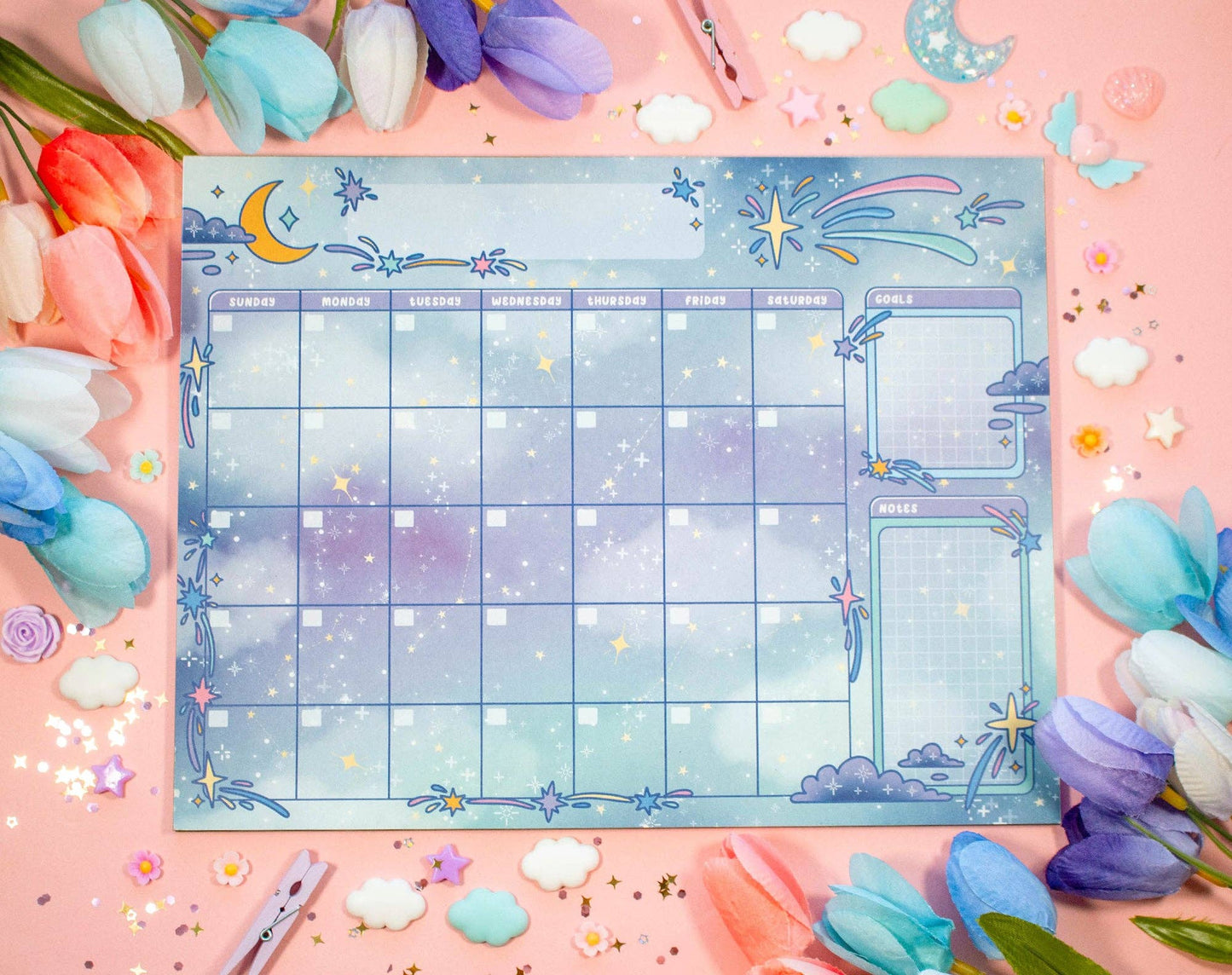 Celestial Galaxy Monthly Planner Pad