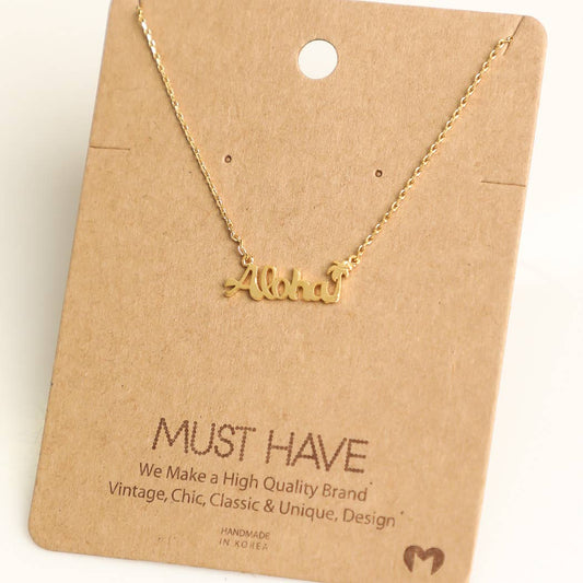 Aloha Print Charm Necklace (S0642)