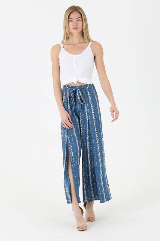 25P63-W738 SLIT FRONT WIDE LEG PANTS
