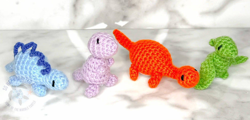 Hand Knitted Assorted Color Dino 3