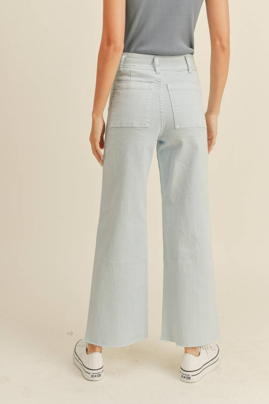 MMP623 STRAIGHT WIDE LEG DENIM PANTS: DENIM