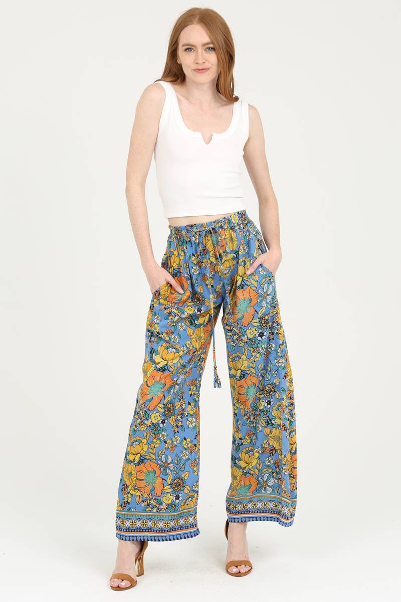 25S78-FQ30 PRINTED WIDE LEG PANTS