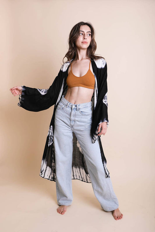 Tie-Dye Longline Kimono
