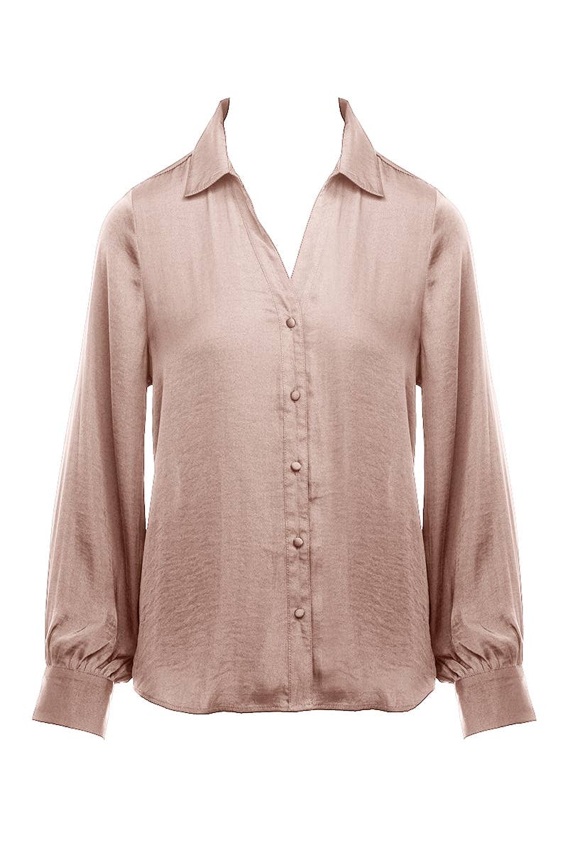 V Neck Shirt with Open Seam Sleeve - VB111957-SU