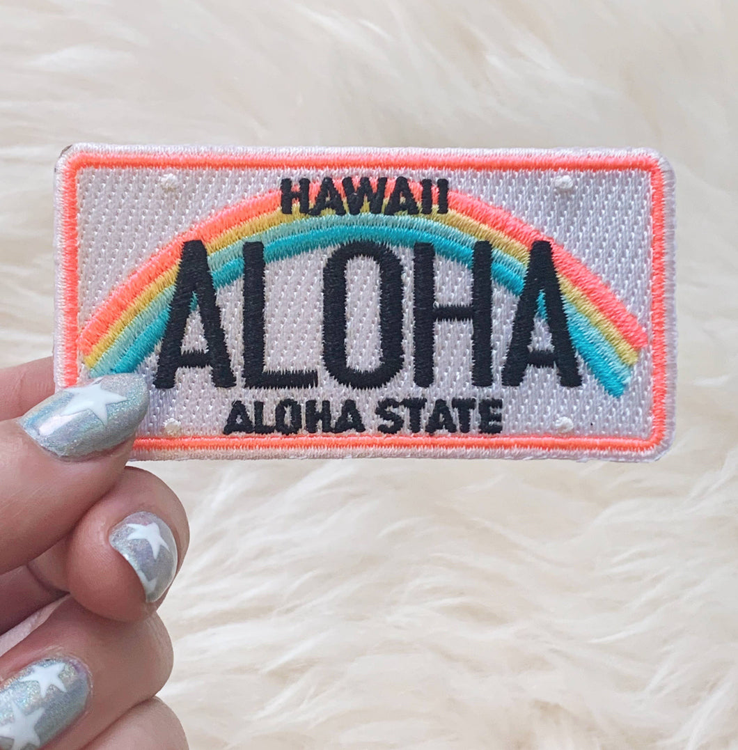 Waves Collection: Hawaii Aloha License Plate Patch
